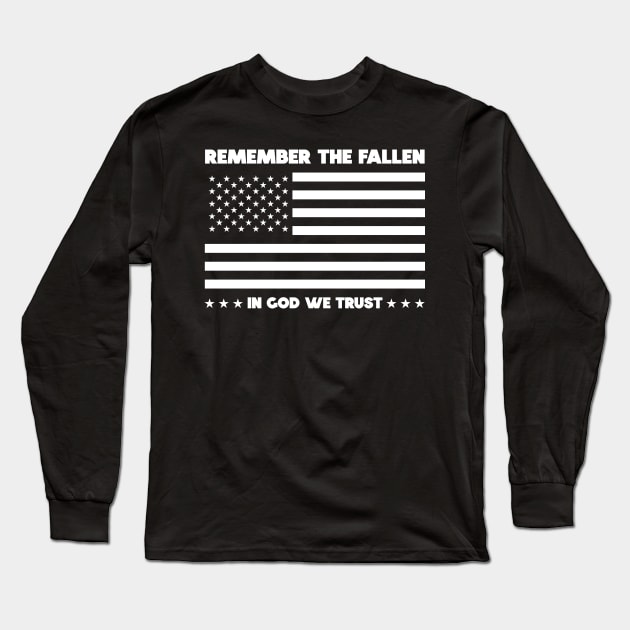 Remember The Fallen - American USA Flag Long Sleeve T-Shirt by displace_design